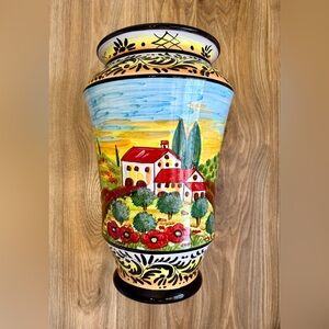Vintage E.P. Zarri Hand Painted Italian Majolica Vase